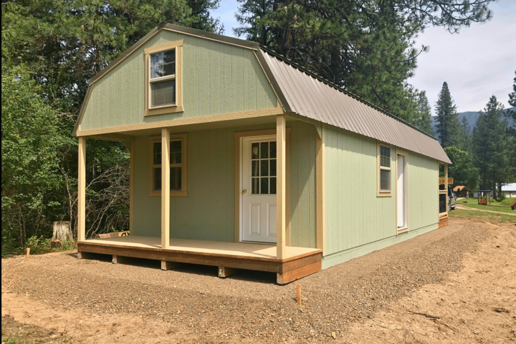 a green lofted cabin from montana structures for sale in anaconda montana