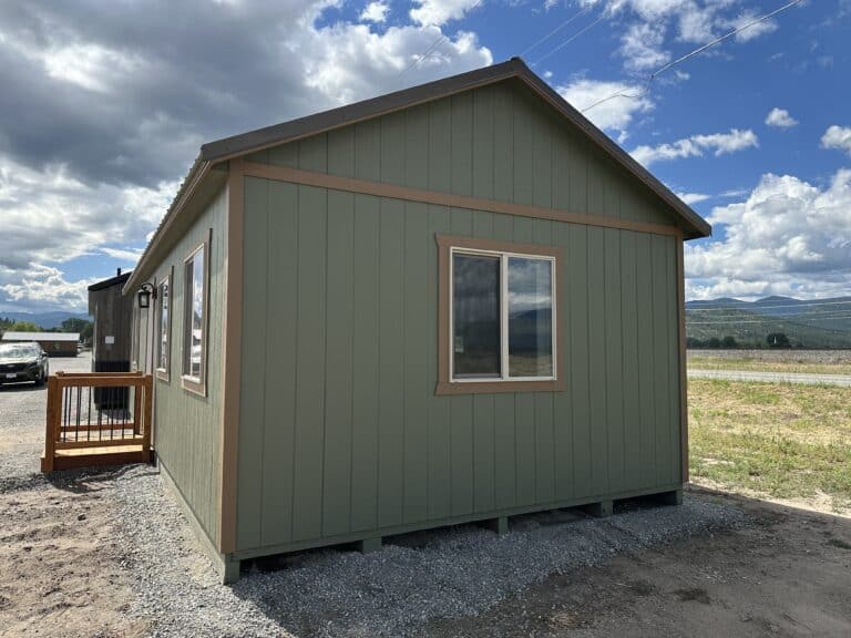 side view of the granite peak prefab cabin