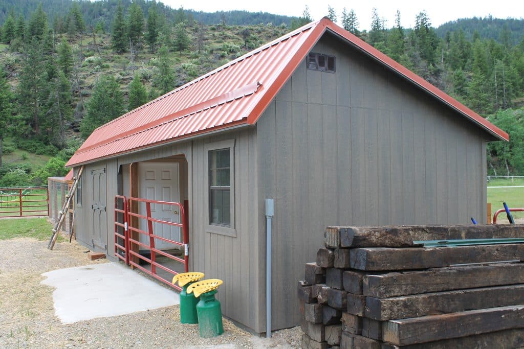 gray horse barn in montana